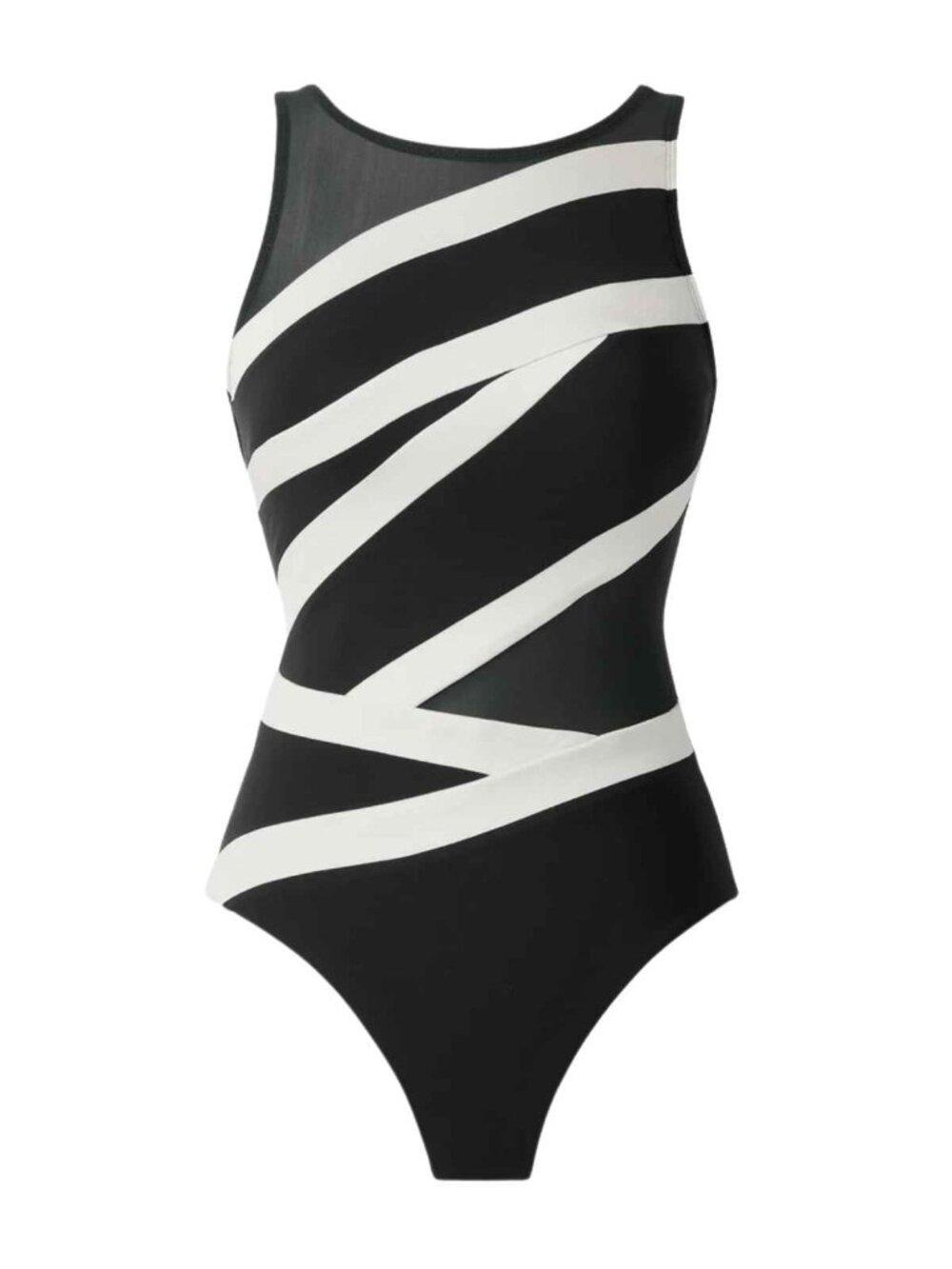 New! Miraclesuit Black White Spectra Somerpointe One Piece Swimsuit 39640